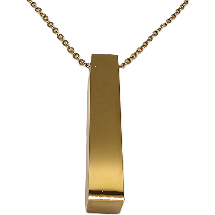 Stainless Steel Vertical Bar Necklace - Personalized