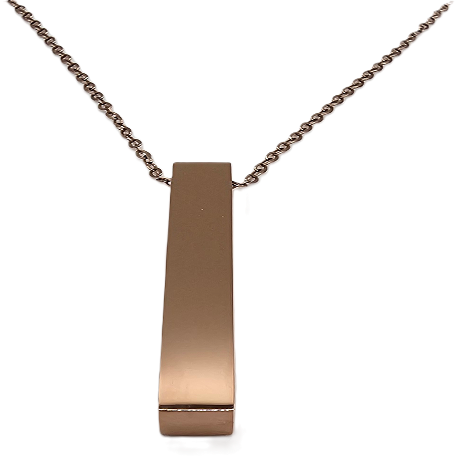 Stainless Steel Vertical Bar Necklace - Personalized