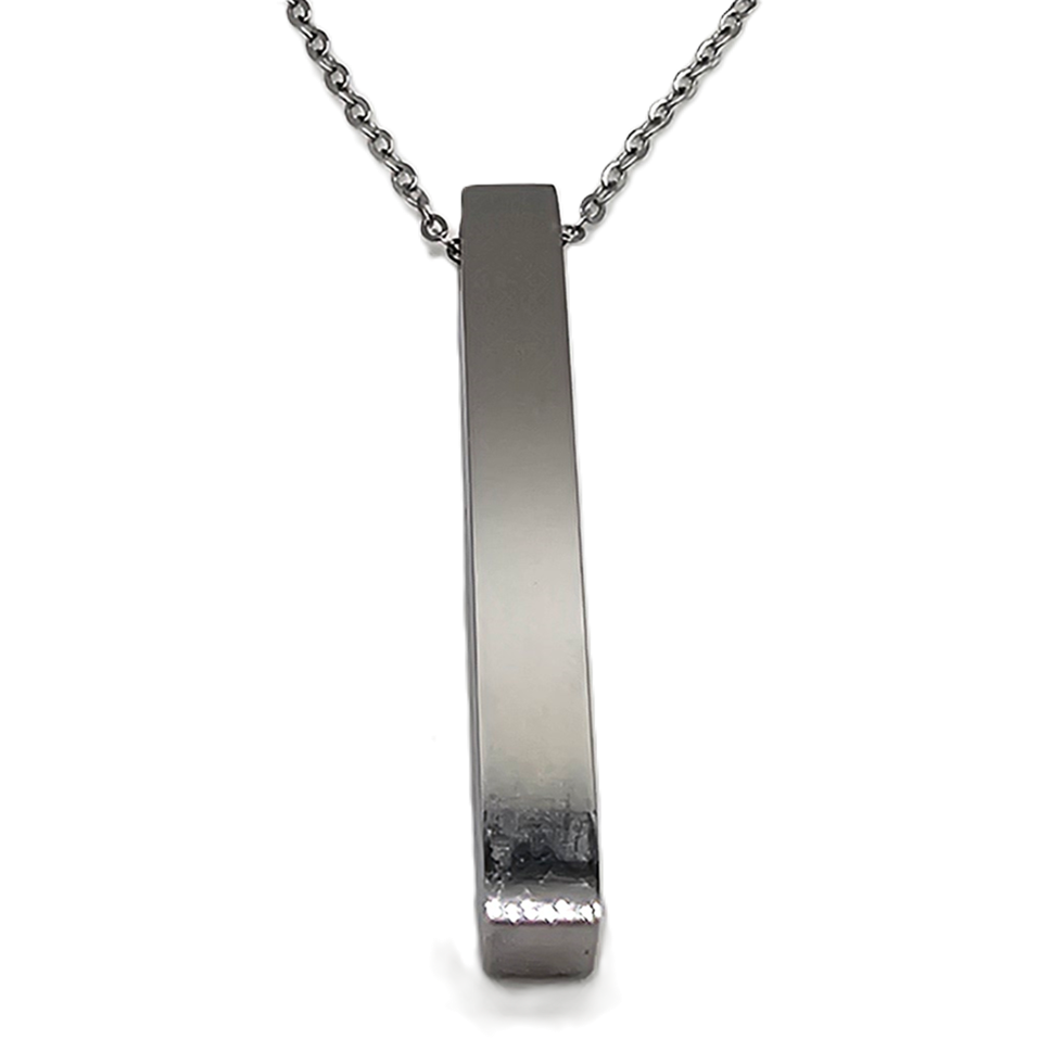 Stainless Steel Vertical Bar Necklace - Personalized