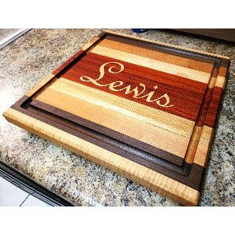 Hardwood Cutting Board with Inlay