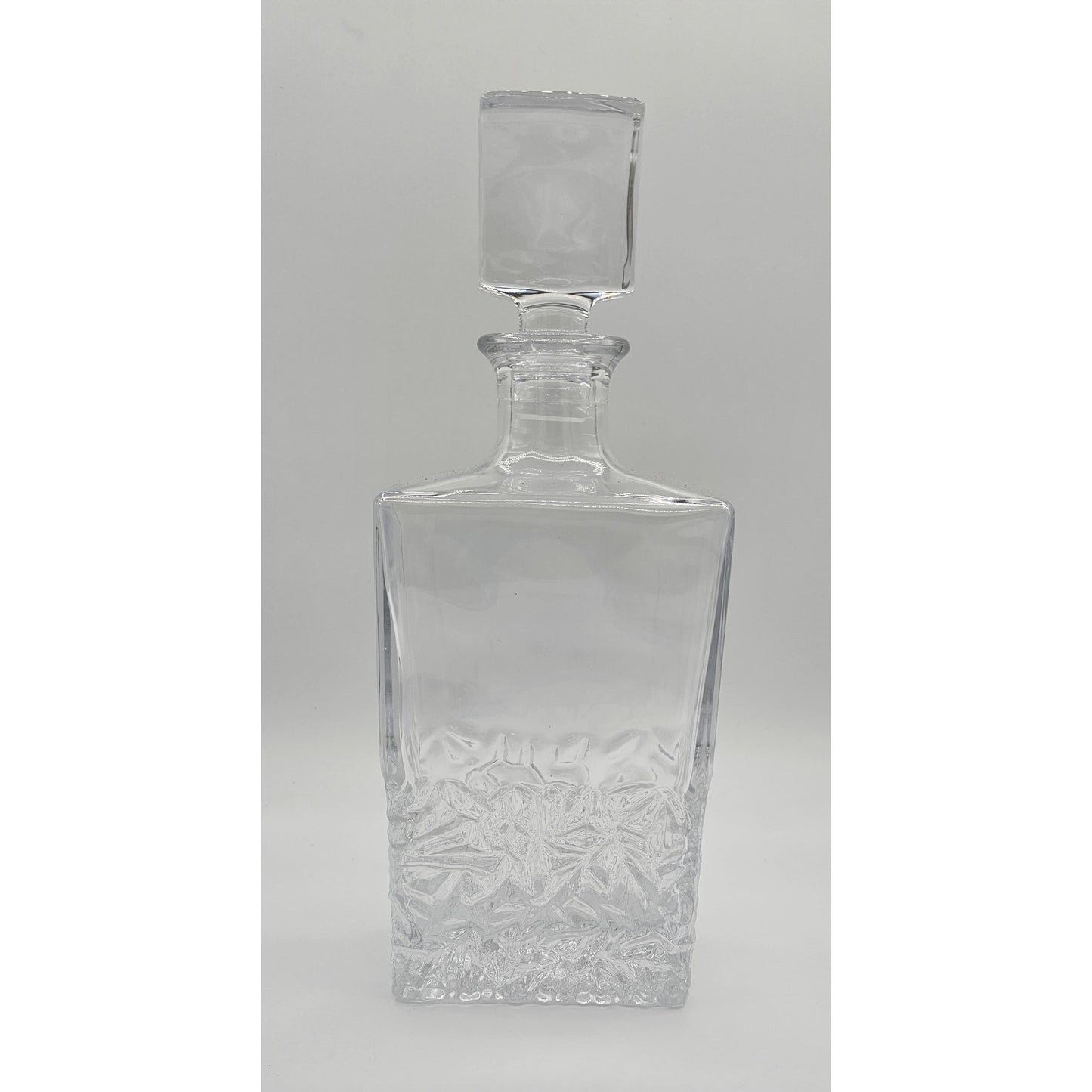 Personalized Whiskey Decanter Set - 750ML Rectangle Decanter & Four Whiskey Rock Glasses