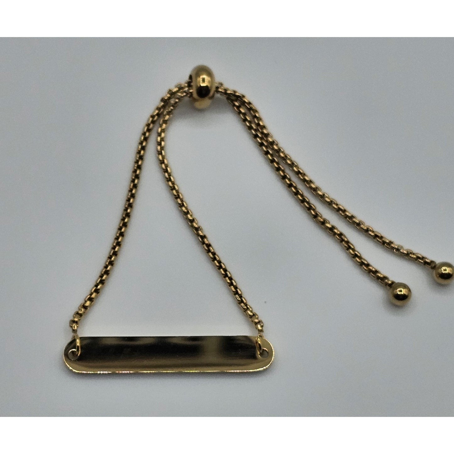 Personalized Adjustable Polished Stainless Steel Bracelet