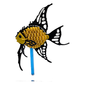 3D DIY Puzzles Angle Fish - Walnut, Unpainted with Paint Kit, Painted Basswood or Acrylic