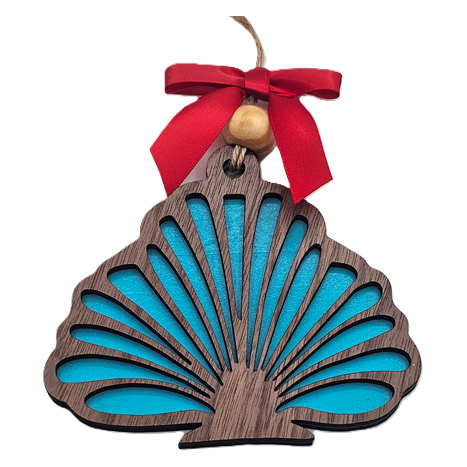 4-Inch Walnut Tropical Christmas Tree Ornaments