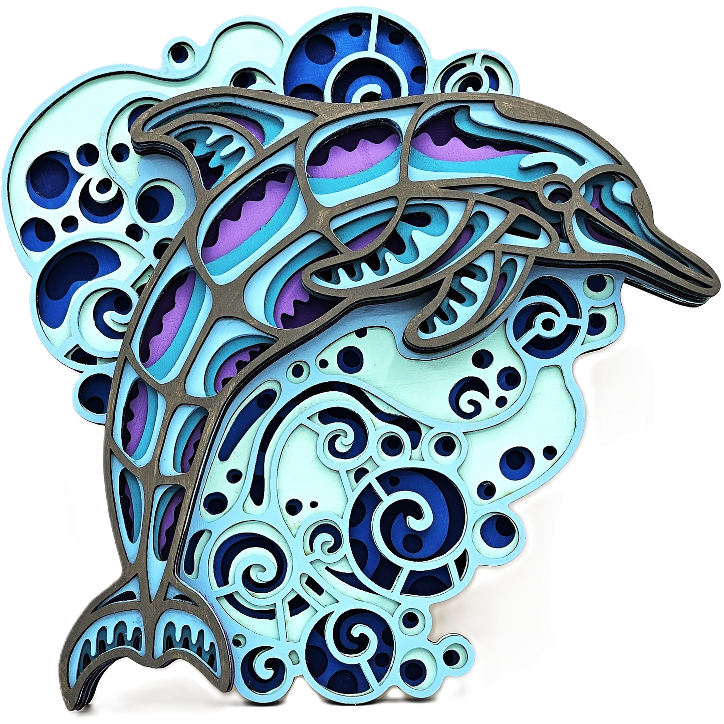 3D Laser Dolphin Wall Art