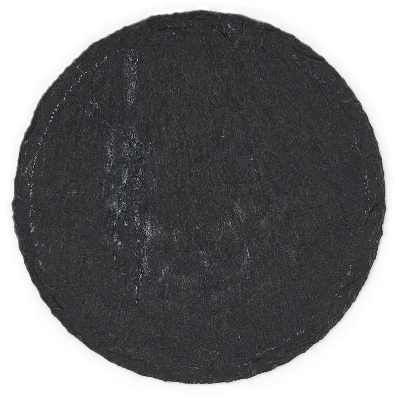 4-inch Round Slate Coasters with Barrel Container - Set of Six Personalized