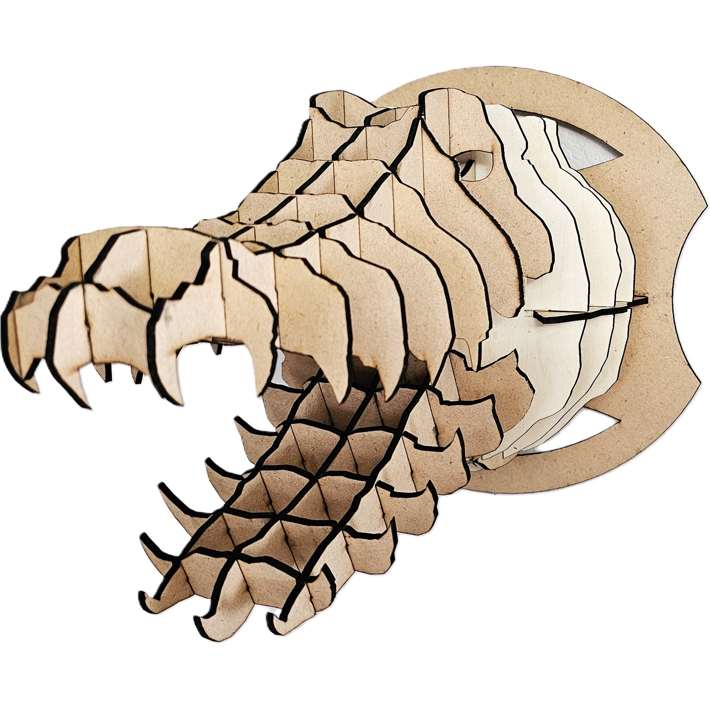 3D DIY Puzzel of Alligator Head - Walnut, Unpainted with Paint Kit or Colored Basswood
