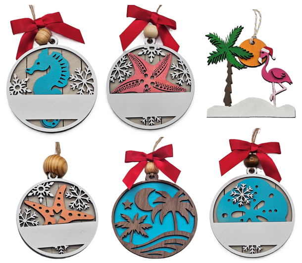 Personalized Tropical Ornaments