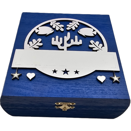 Keepsake Curved Sides Wooden Box - 2.7"x7.5"x7.25" - Personalized