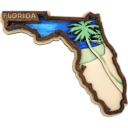 3D Laser State of Florida Wall Art