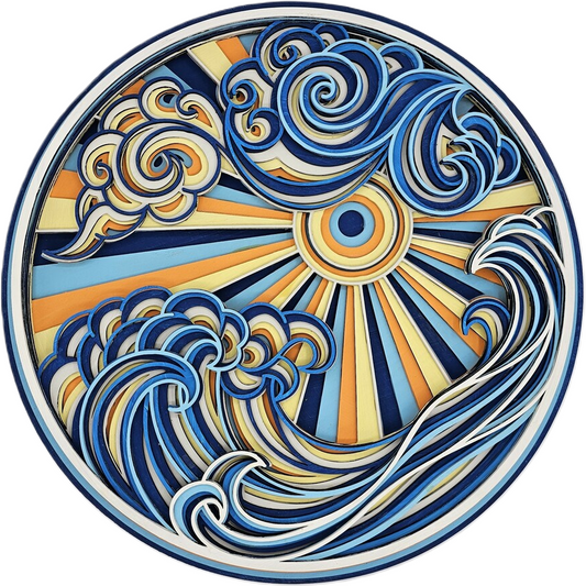 Sea Wave Multi-Layered Wall Art