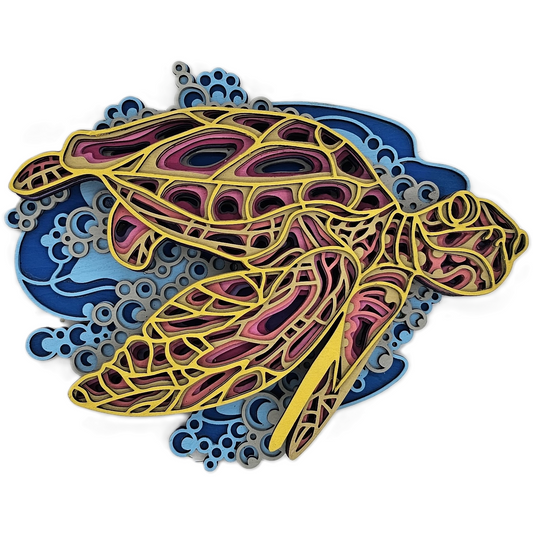 3D Laser Turtle Wall Art