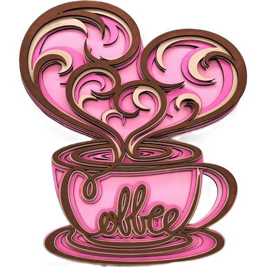 3D Laser Coffee Sign Wall Art