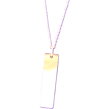 Stainless Steel Rectangular Necklace - Silver, Black, Rose Gold & Gold - Personalized
