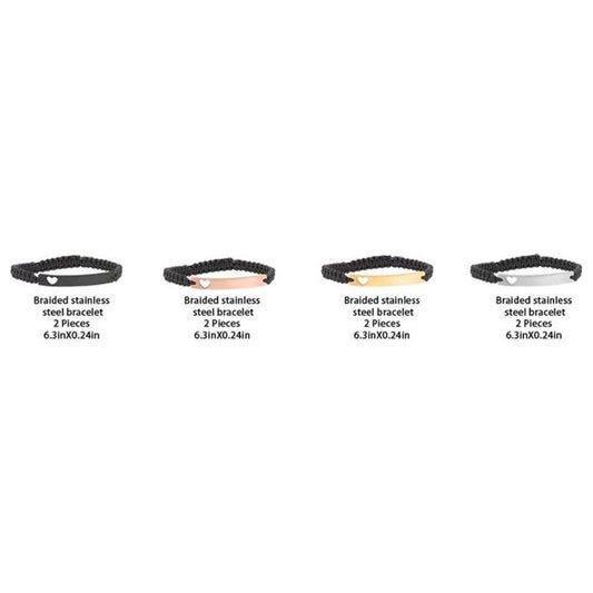 Personalized Braided Stainless Steel Bracelet