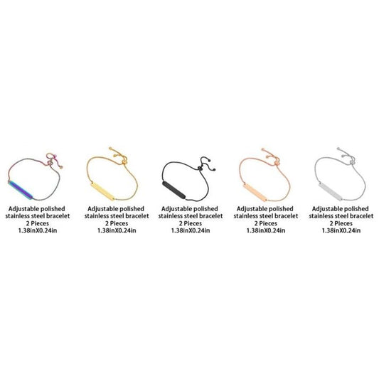 Personalized Adjustable Polished Stainless Steel Bracelet